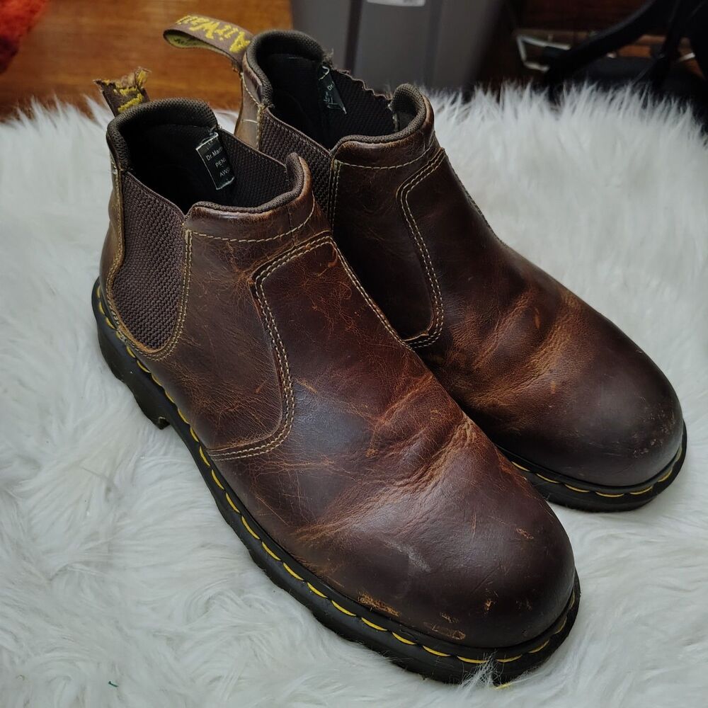 Dr. Martens Penly Chelsea Mens 12 Streetwear Brown Greenland Slip On Work Boots